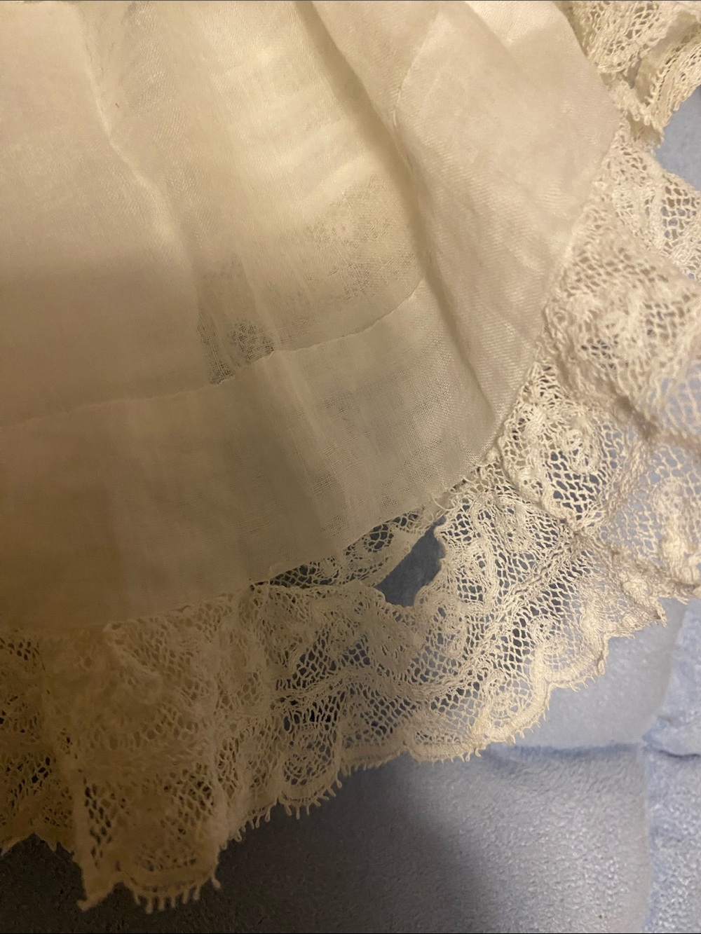 Vintage Handmade White High Low Prairie Maxi Skirt XXS Cottagecore - Picture 14 of 16